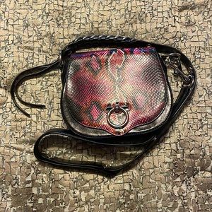 Rebecca Minkoff snake embossed leather crossbody purse. Black\Pink
